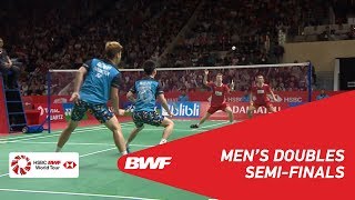【Video】Marcus Fernaldi GIDEON・Kevin Sanjaya SUKAMULJO VS Kim ASTRUP・Anders Skaarup RASMUSSEN, bán kết DAIHATSU Indonesia Masters